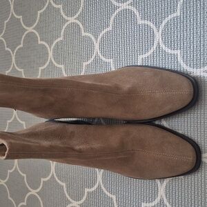 MANGO Tan Suede Ankle Boots
